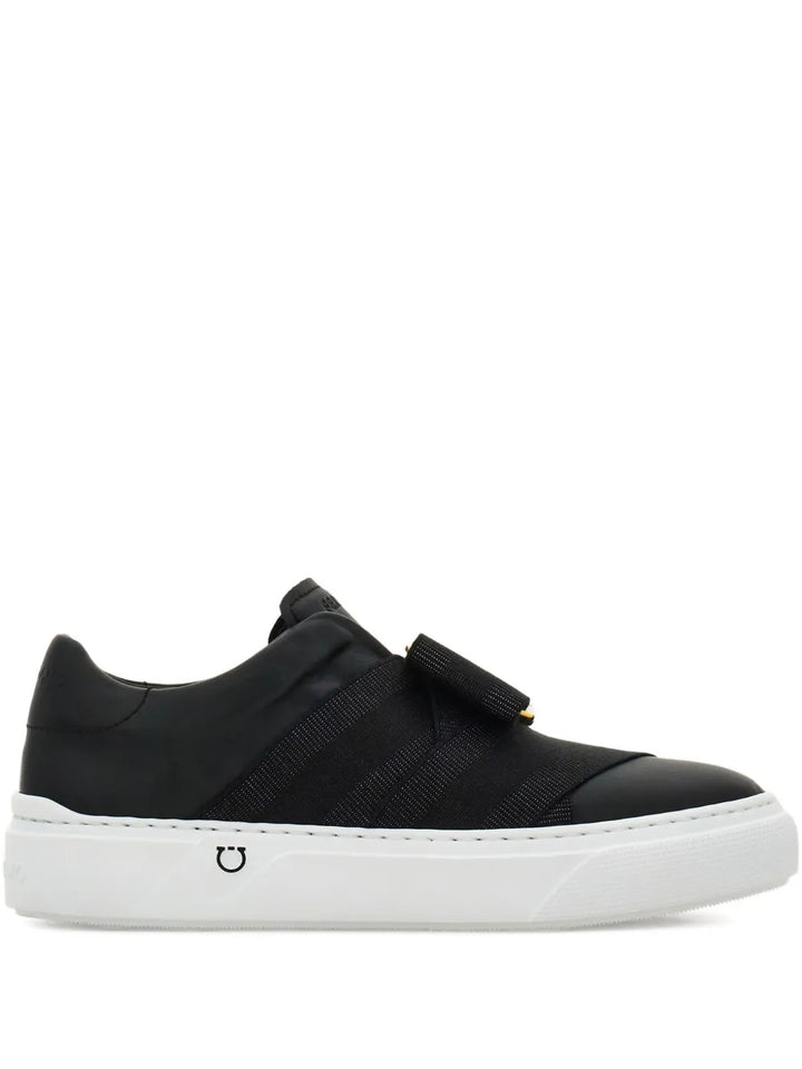Ferragamo Bow Gancio Slip-On — Black — Size US M 3.5 - US W 5 — Front View