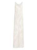 Jenny Packham Symphonie Fringed Maxi Dress — Ivory — Size XS — Front View