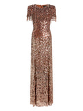 Jenny Packham Eugenie Sequin Fringed Maxi Dress — Same as shown — Size XS — Front View