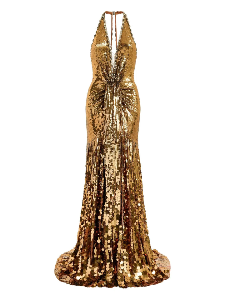 Jenny Packham Lisette Sequin Embellished Maxi Dress — Same as shown — Size XS — Front View