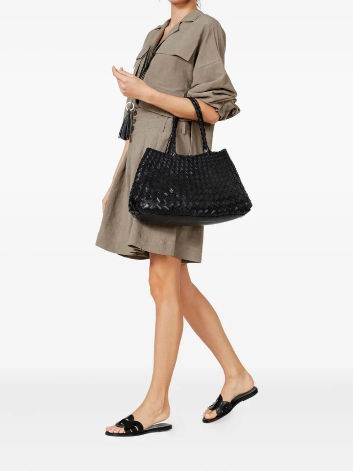 Dragon Diffusion Woven Leather Tote Bag — Same as shown — Size One Size — Side View