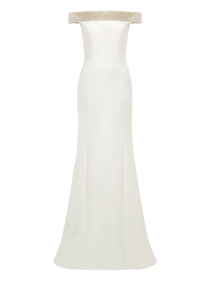 Jenny Packham Enigma Dress — Beige — Size M — Front View