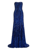 Jenny Packham Sarai Sequin Embellished Maxi Dress — Blue — Size XS — Front View