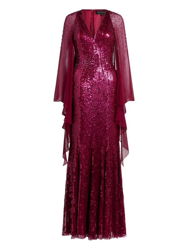 Jenny Packham Sequin Embellished Lyrical Dress — Same as shown — Size XS — Front View