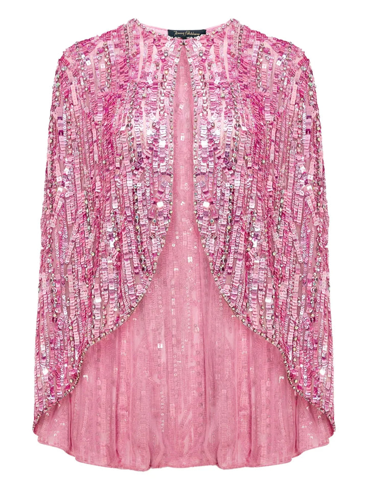 Jenny Packham Vulsa Cape — Pink — Size S — Front View