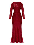 Self Portrait Cut Out Long Sleeved Dress — Red — Size XS — Front View