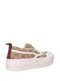 Gucci Logo-Pattern Slip-On — Beige — Size US M 3.5 - US W 5 — Back View