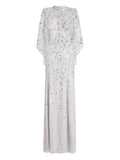 Jenny Packham Gracie Bead Embellished Maxi Dress — White — Size XS — Front View