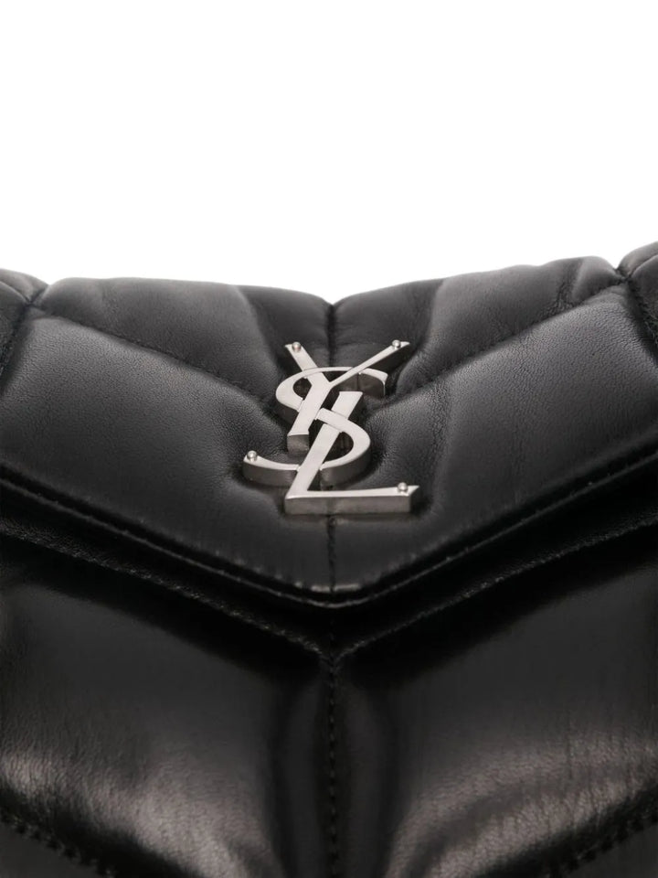 Saint Laurent Quilted Logo Plaque Shoulder Bag — Same as shown — Size One Size — Detail View