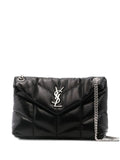Saint Laurent Quilted Logo Plaque Shoulder Bag — Same as shown — Size One Size — Front View