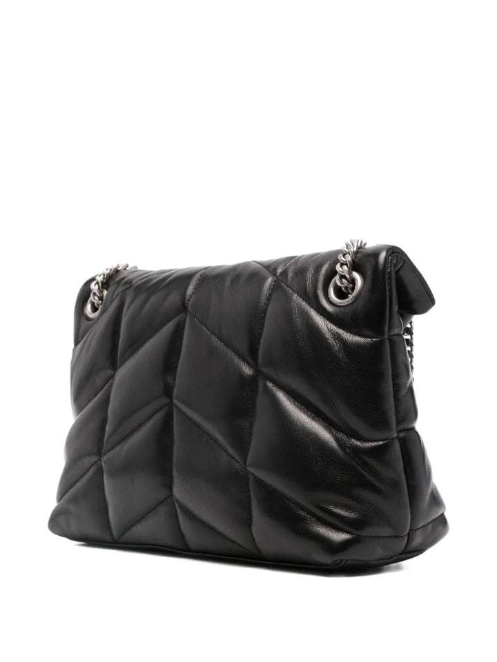 Saint Laurent Quilted Logo Plaque Shoulder Bag — Same as shown — Size One Size — Back View