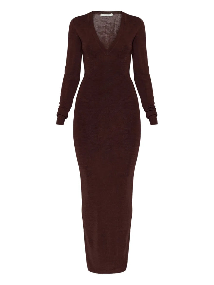 Entire Studios V Neck Long Sleeve Midi Dress — Same as shown — Size S — Front View