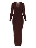 Entire Studios V Neck Long Sleeve Midi Dress — Same as shown — Size S — Front View