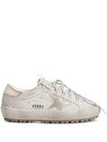 Golden Goose Super-Star Ski In Light Gray Nylon With Metallic Leather — White — Size US M 3.5 - US W 5 — Front View