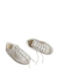 Golden Goose Super-Star Ski In Light Gray Nylon With Metallic Leather — White — Size US M 3.5 - US W 5 — Side View