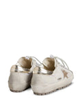 Golden Goose Super-Star Ski In Light Gray Nylon With Metallic Leather — White — Size US M 3.5 - US W 5 — Top View