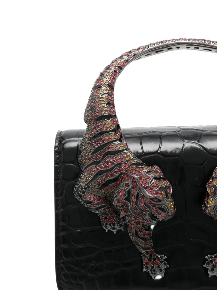 Roberto Cavalli Tiger Embellished Shoulder Bag — Same as shown — Size One Size — Back View