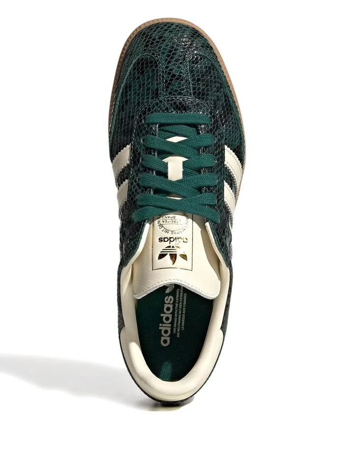 adidas Samba Cream White/Collegiate Green Sneakers — Dark Green — Size US M 8.5 - US W 10 — Top View