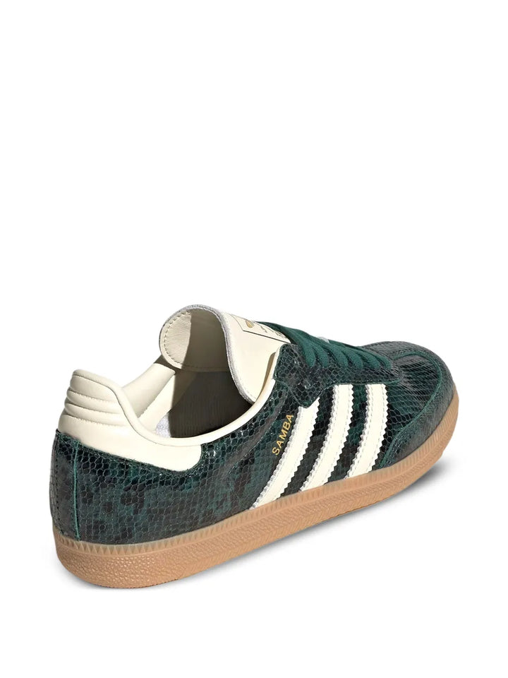 adidas Samba Cream White/Collegiate Green Sneakers — Dark Green — Size US M 8.5 - US W 10 — Back View