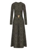 Oscar De La Renta Heart Belt Midi Dress — Black/ White — Size S — Front View