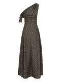 Oscar De La Renta Chevron Pattern Silk Twill Dress — Black/ White — Size XS — Front View