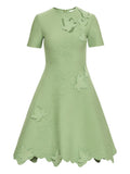 Oscar De La Renta Ivy Cut Out Dress — Green — Size XS — Front View