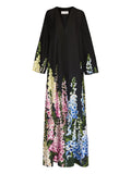 Oscar De La Renta Foxglove Silk Twill Dress — Black — Size XS — Front View