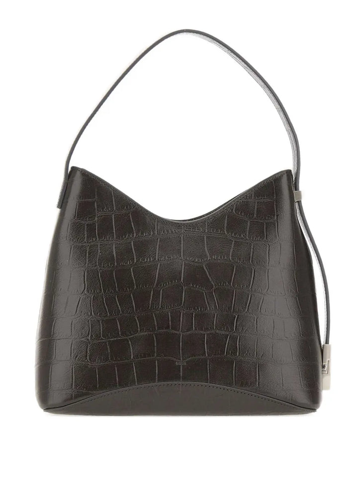 Osoi Crocodile Effect Leather Shoulder Bag — Same as shown — Size One Size — Front View