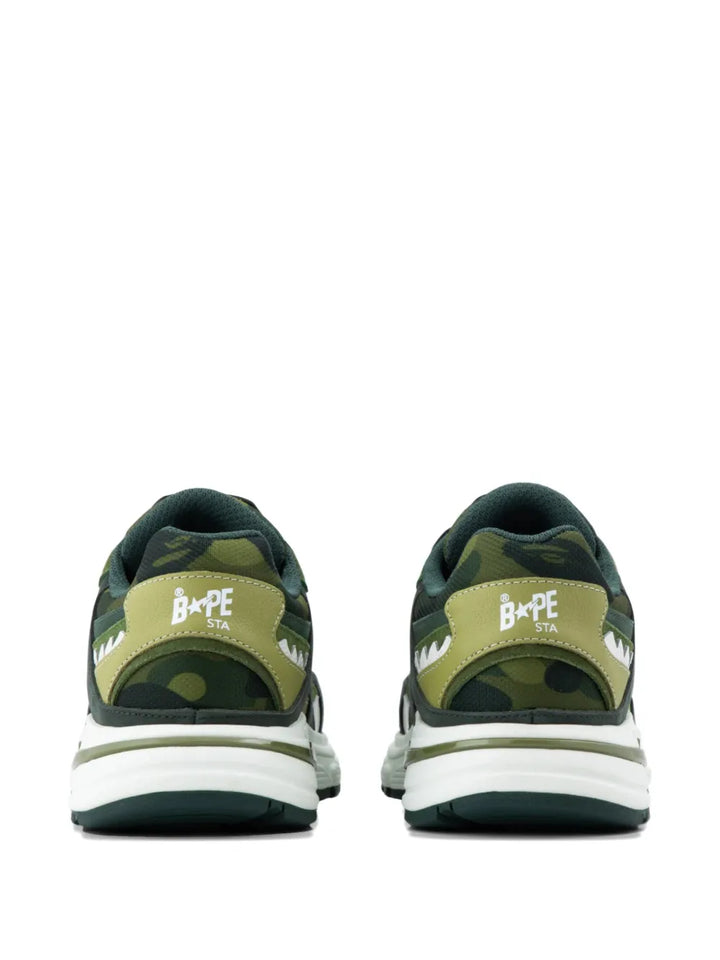 A Bathing Ape?Shark Sta Sneakers — Green — Size US M 3.5 - US W 5 — Side View