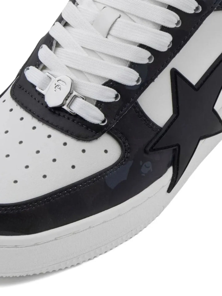 A Bathing Ape?Star-Appliqu?Sneakers — Black — Size US M 3.5 - US W 5 — Back View