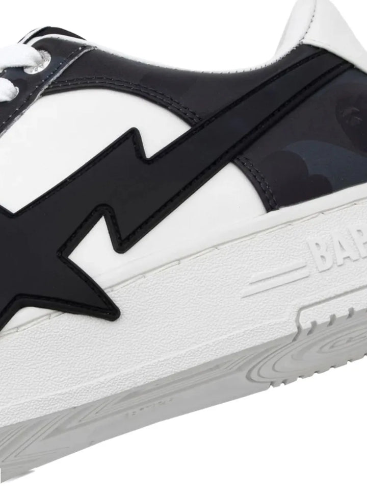 A Bathing Ape?Star-Appliqu?Sneakers — Black — Size US M 3.5 - US W 5 — Top View