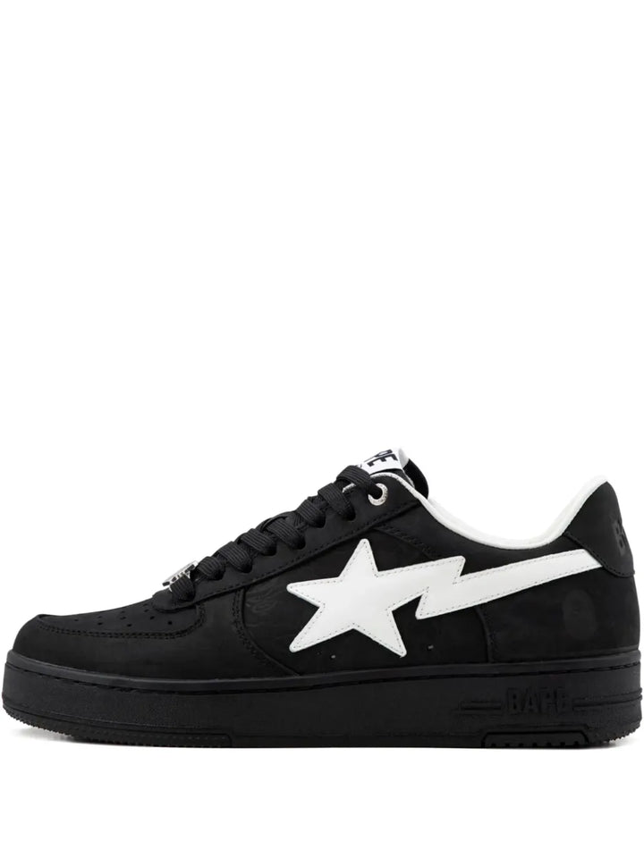 A Bathing Ape?Star-Appliqu?Sneakers — Black — Size US M 3.5 - US W 5 — Front View