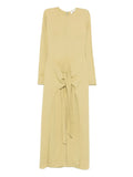 Tove Long Sleeve Maxi Dress — Green/ Yellow — Size XS — Front View