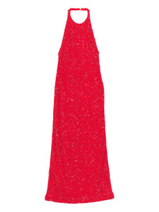 Tove Colette Sequin Maxi Dress — Red — Size XS — Front View