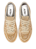 Autry Medalist Low Sue Strass — Cream — Size US M 3.5 - US W 5 — Top View