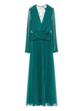 Twinset Twisted Long Sleeved Dress — Green — Size XS — Front View
