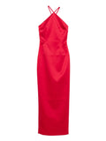 Solace London Fern Maxi Dress — Red — Size XS — Front View