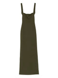 Solace London Square Neck Dress — Green — Size XS — Front View