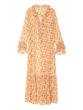 Zadigvoltaire Ralicel Floral Maxi Dress — Cream — Size XS — Front View