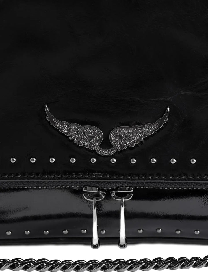 Zadigvoltaire Rocky Ii Studs Leather Shoulder Bag — Same as shown — Size One Size — Top View