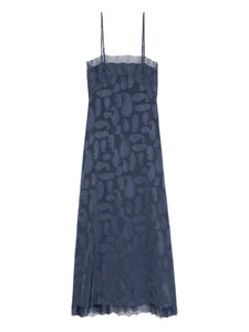 Zadigvoltaire Ridar Paisley Pattern Lace Trim Dress — Blue — Size XS — Front View