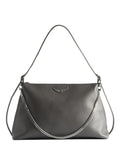 Zadigvoltaire Jim Grained Leather Shoulder Bag — Same as shown — Size One Size — Front View