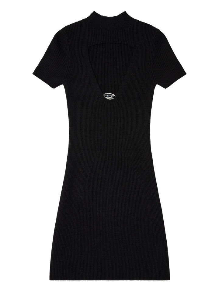 Diesel M Olympe Cut Out Plaque Dress — Black — Size XS — Front View