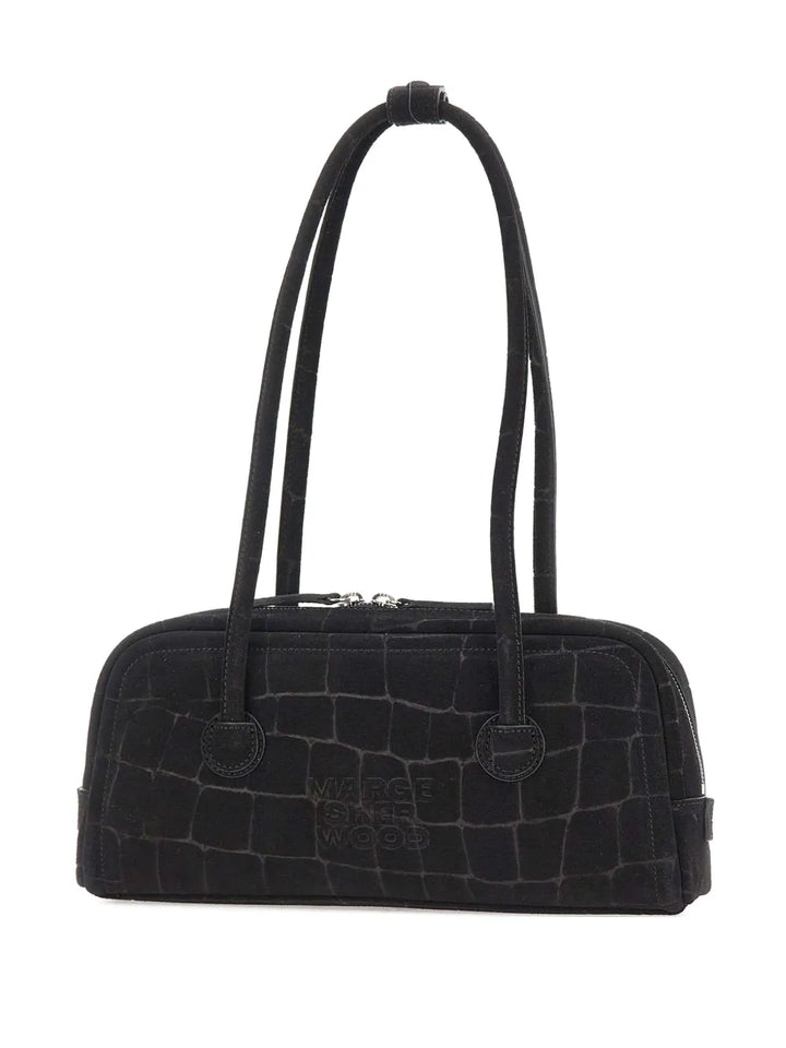 Marge Sherwood Soft Boston Croc Effect Suede Shoulder Bag — Same as shown — Size One Size — Front View