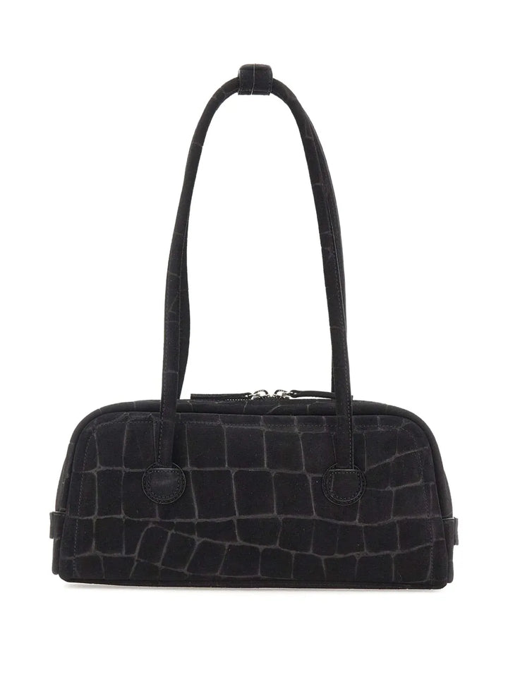 Marge Sherwood Soft Boston Croc Effect Suede Shoulder Bag — Same as shown — Size One Size — Side View