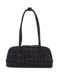 Marge Sherwood Soft Boston Croc Effect Suede Shoulder Bag — Same as shown — Size One Size — Side View