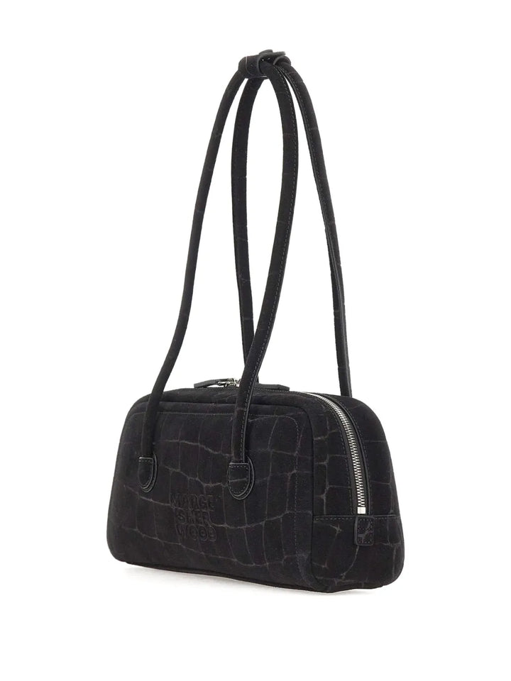 Marge Sherwood Soft Boston Croc Effect Suede Shoulder Bag — Same as shown — Size One Size — Back View