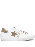 2 Star Prime Star Lace-Up Sneakers — White — Size US M 3.5 - US W 5 — Front View