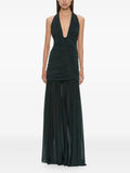 Christopher Esber Orion Ruched Gown — Black — Size XS — Front View