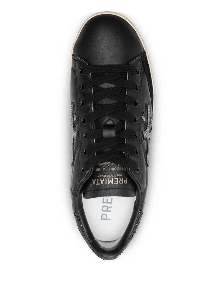 Premiata Steven Glitter-Panel — Black — Size US M 3.5 - US W 5 — Top View